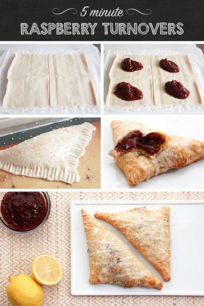 Raspberry turnovers ready in just 5 minutes. So SO good!! Raspberry Turnovers, Turnover Recipes, Raspberry Recipes, Puff Pastry Recipes, Pastry Recipes, Please Wait, Amazing Food, Brunch Recipes, Gourmet Recipes