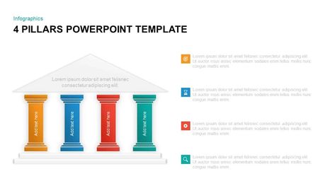 4 Pillars PowerPoint Template  Download 4 pillars PowerPoint template for strengthening your business ideas when you are in business presentations. Pillars are the important elements for constructing a structure; structures long- lasting capacity depends on the strength of the pillars. So, pillar PowerPoint template is a useful diagram to show the basic elements Powerpoint Icon, Tackle Football, Gingerbread House Template, 4 Pillars, Reference Letter Template, Conceptual Framework, Business Powerpoint Presentation, Presentation Skills, Powerpoint Template Free