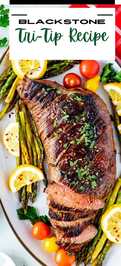 Tri Tip On Blackstone Griddle, Tri Tip Recipe, Griddle Ideas, Blackstone Ideas, Tri Tip Steak Recipes, Blackstone Recipe, Tritip Recipes, Cooking Tri Tip, Beef Tri Tip