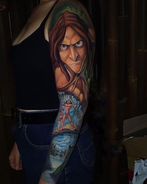 My Tarzan sleeve 🕺🏼 Tarzan Tattoo, Tarzan, Heart Tattoo, Mansion, Cool Tattoos, Portrait Tattoo, Tatting, Around The World, Princess Zelda