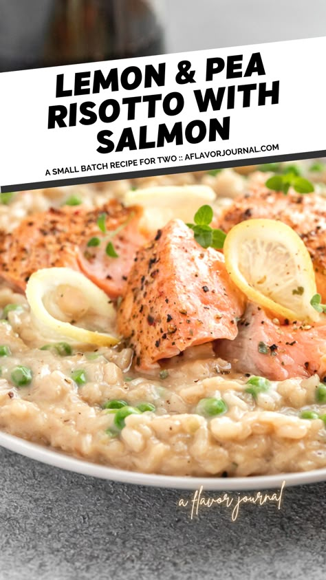 Lemony Risotto, Risotto With Salmon, Recipe With Salmon, Lemon Risotto Recipes, Risotto Dinner, Risotto With Peas, Salmon Risotto, Lemon Risotto, Pea Risotto