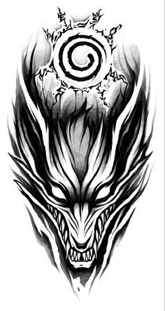 Tattoo Dark Work, Blackwork Tattoo Design Ideas, Kurama Tattoo, Focus Tattoo, Whang Od, Tattoo Black And White, Naruto Kurama, Blackwork Designs, Ancient Tattoo