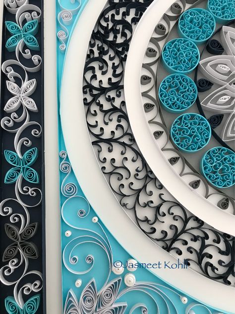 | Mandala blue grey Quilled Mandala Pattern, Quilling Mandala Pattern, Quilled Mandalas, 3d Mandala Art, Quilling Mandala, Quilling Patterns Tutorials, Quill Art, Quilling Flower Designs, Mandala Blue