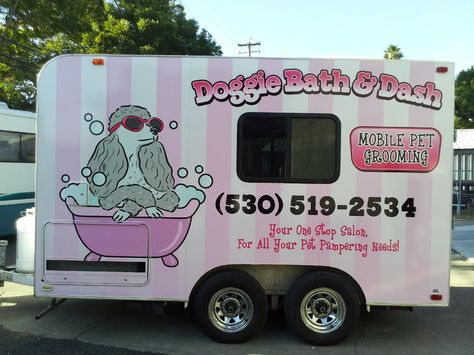 50+ Truck Businesses That Don't Sell Food - Business Opportunities Dog Grooming Trailer Ideas, Mobile Grooming Ideas, Mobile Grooming Trailer, Grooming Truck, Mobile Business Ideas, Grooming Trailer, Mobile Dog Grooming, Portable Dog Kennels, Mobile Grooming