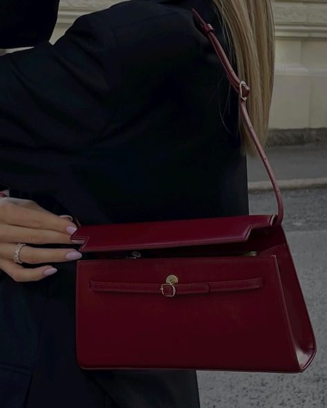 Join the trendsetters and grab our best seller: the irresistible dark cherry shoulder bag🍒 Red Aesthetic Fashion, Dark Red Bag, Cherry Bag, Red Bag, Embroidery Jewelry, Red Aesthetic, Life Goals, Aesthetic Fashion, Best Seller