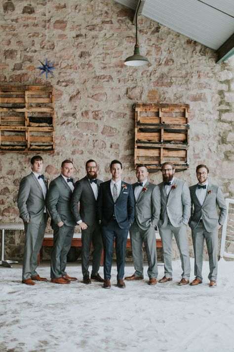 Man Of Honor Attire, Dark Grey Groomsmen, Gray Groomsmen, Cozy Winter Wedding, Gray Groomsmen Suits, Wedding Groomsmen Attire, Groom And Groomsmen Suits, Groomsmen Grey, Groomsmen Accessories