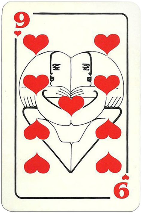 9 of hearts Modernist artistic style cards from Russia Jack Of Spades, Hearts Playing Cards, Playing Cards Art, Ace Of Hearts, Art Carte, Artistic Style, Poker Cards, Playing Card, Pack Of Cards