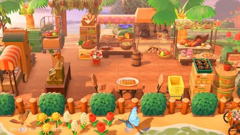 Acnh Farmers Market, Island Theme, Night At The Museum, Animated Animals, New Animal Crossing, Animal Crossing Game, Outdoor Market, Beach Gardens, Animal Crossing Qr