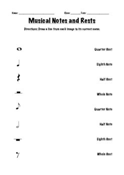 Music Notes And Rests Worksheets | Teachers Pay Teachers Notes And Rests Worksheet, Music Notes Worksheet, Note Value Worksheet, Reading Music Notes, Halloween Music Activities, Notes And Rests, Music Coloring Sheets, Piano Worksheets, Free Music Worksheets