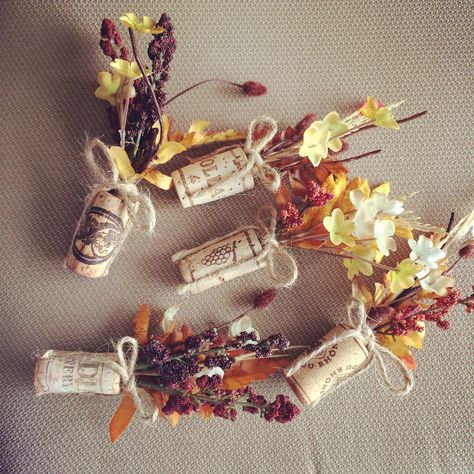 Wine Cork Boutineers for a fall wedding at a Vineyard Cork Boutonniere, Wedding Decorating Ideas, Flowers At Wedding, Pumpkins For Sale, Cork Wedding, Wine Cork Diy, Beautiful Fall Wedding, Wedding Decorating, White Fairy Lights