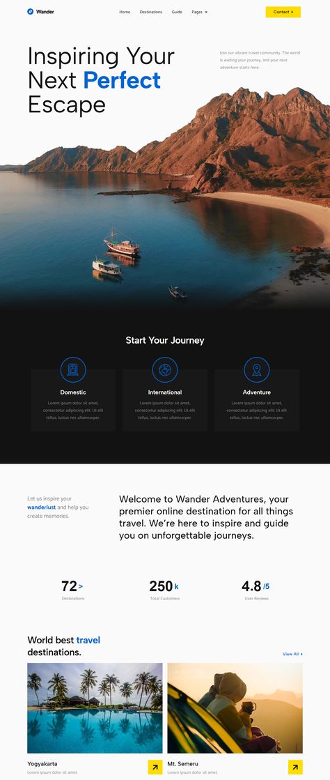 Travel Agency Website Design Templates, Travel Website Design Layout, Travel Guide Website Design, Vacation Website Design, Travel Agent Website Design, Tourism Website Design, Agency Website Inspiration, Travel Website Templates, Travel Agency Website