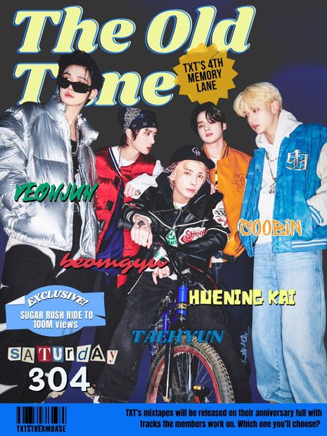 Txt Vintage Poster, Txt Retro Poster, Txt Wall Poster, Kpop Posters Txt, Retro Kpop Posters, Retro Poster Kpop, Txt Poster Prints, Vintage Kpop Posters, Txt Magazine