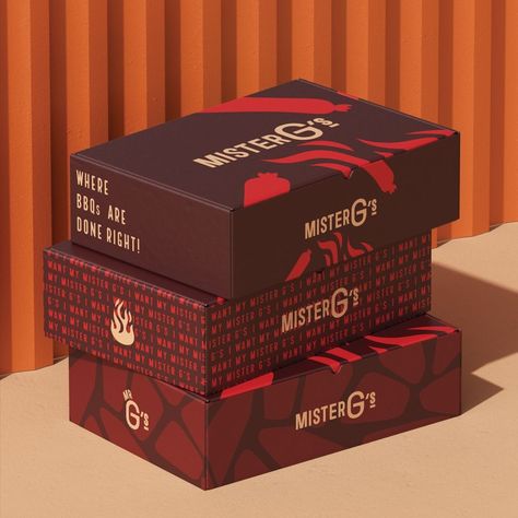 Marka Works Branding Agency | Wanna have some BBQ? Presenting ”Mister G’s” with its flamy colors by MarkaWorks Branding Agency. | Instagram Bbq Packaging, Agency Instagram, Food Branding, Unique Branding, Restaurant Branding, Branding Agency, Graphic Design Services, Brand Colors, Design Agency