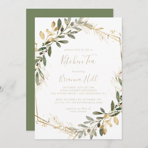 Kitchen Tea Invitations, Tea Invitations, Bridal Tea Party Invitations, Tea Bridal Shower Invitations, Tea Bridal Shower, Simple Bridal Shower, Bridal Tea Party, Tea Party Invitations, Gold Bridal Showers