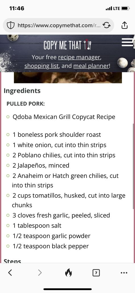 Qdoba Copycat Recipes, Qdoba Ground Beef Recipe, Qdoba Pork Recipe, Qdoba Pulled Pork Recipe, Copycat Qdoba Pulled Pork, Qdoba Restaurant, Copycat Qdoba Tortilla Soup, Crockpot Meal Prep, Boneless Pork Shoulder Roast