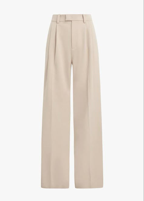 Leg Trousers Outfit, Wide Leg Trousers Outfit, Ivory Pants, Work Pants Women, Trouser Outfit, Cream Trousers, Suiting Fabric, Beige Pants, Favorite Daughter