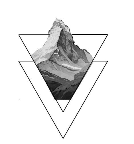 Mountain In Triangle Tattoo, Matterhorn Tattoo, Triglav Mountain, Simple Tattoos For Guys, Geometric Nature, Mountain Drawing, Arm Band Tattoo, Mountain Tattoo, Magic Aesthetic