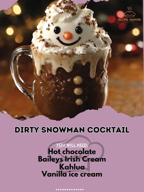 Snowman Cocktail, Hot Chocolate Baileys, Baileys Ice Cream, Ultimate Cookie Recipe, Baileys Cocktails, Ice Cream Cocktails, Ice Cream Drinks, Chocolate Cocktails, Fresh Baked Cookies