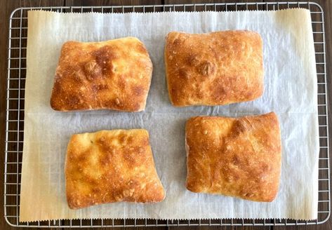 Cibatta Bread, Ciabatta Rolls Recipe, Ciabatta Bread Sandwich, Homemade Ciabatta, Homemade Ciabatta Bread, Ciabatta Rolls, Baked Chicken Drumsticks, Bread Sandwich, Ciabatta Bread