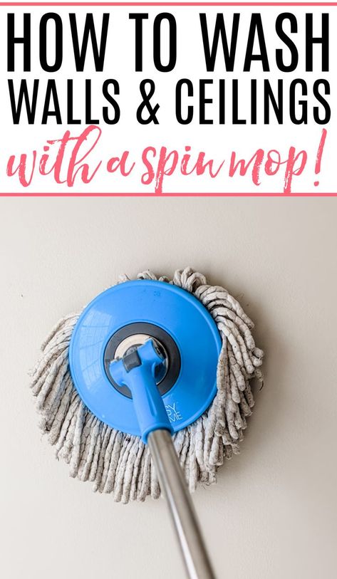 Washing Walls Cleaning Solution, Wall Cleaning Solution Diy, Spin Mop Cleaning Hacks, How To Wash Walls, Mop Solution, Quick Cleaning Tips, Wash Walls, Baseboard Cleaner, Cleaning Ceilings