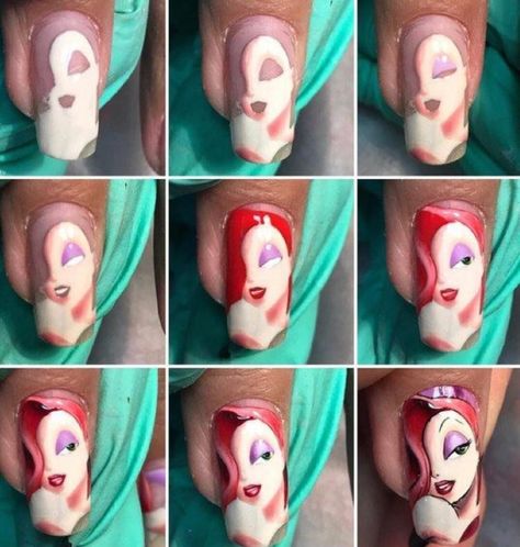 Acrylic Nail Designs Classy, Disney Princess Nails, Disney Inspired Nails, Disney Acrylic Nails, Pop Art Nails, Holloween Nails, Band Nails, Nail Drawing, Anime Nails