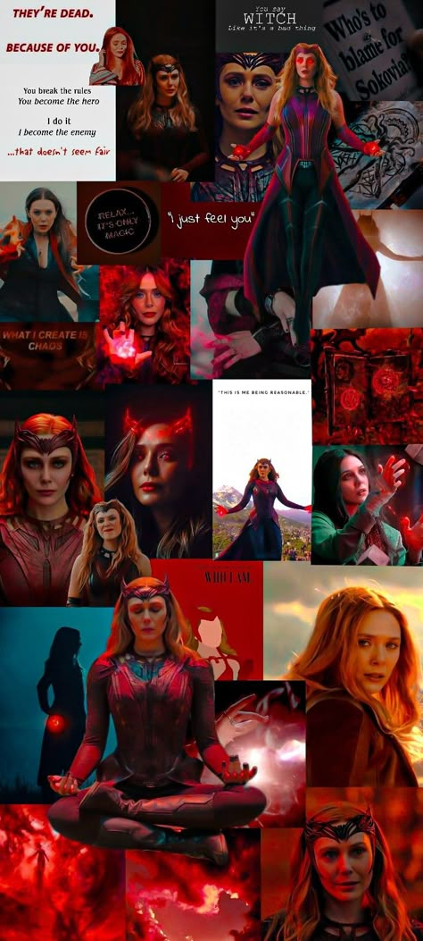 A collage made by pictures of Wanda Maximoff ( from the marvel films) and pictures resembling her aesthetic. Scarlet Witch Iphone Wallpaper, Scarlet Witch Collage Wallpaper, The Scarlet Witch Wallpaper, Scarlet Witch Nails Designs, Marvel Wallpaper Wanda, Witch Collage Wallpaper, Scarlet Witch And Agatha, Wanda Wallpaper Aesthetic, Scarlet Witch Wallpaper Aesthetic