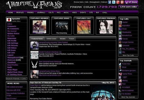 Early 2000s Goth, Vampire Freaks, 2000s Goth, Friends Journal, Blog Website Design, Zine Design, Gay Humor, 2000s Nostalgia, Blog Layout