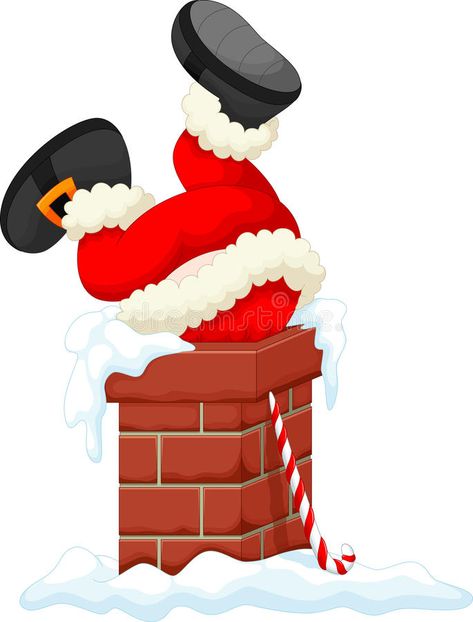 Santa Claus stuck in the Chimney vector illustration Fondant Unicorn Cake Toppers, Santa Claus Cartoon, Santa Chimney, Christmas Diy Wood, Santa Claus Images, Christmas Props, Unicorn Cake Topper, Christmas Guide, Christmas Blessings