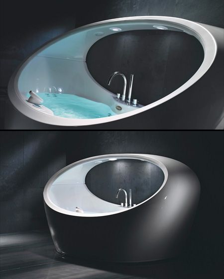 Futuristic Hot Tub  Luxury whirlpool bath made by renowned design house Pininfarina Modern Hot Tubs, Arch Designs, Whirlpool Bath, Bathtub Design, Whirlpool Bathtub, Sink Design, Diy Cups, Dream Bathrooms, Bathroom Layout