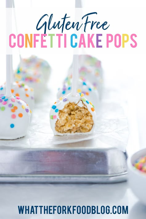 Confetti Cake Pops, Healthy Birthday Treats, Gluten Free Cake Pops, Classic Birthday Cake, Make Cake Pops, Gluten Free Cake Mixes, What The Fork, Cake Pop Tutorial, Gluten Free Cake Recipe