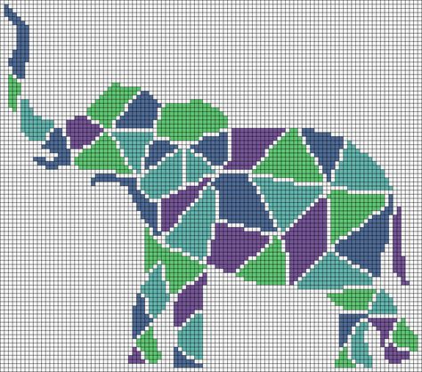 Elephant Pixel Art, Pixel Grid, Elephant Tapestry, Macrame Tapestry, Easy Pixel Art, Pixel Art Grid, Graph Paper Art, Animal Cross Stitch Patterns, Flower Pattern Design