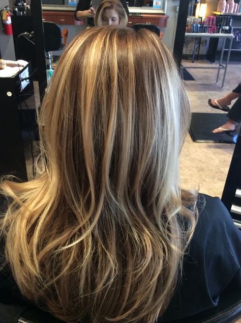 Balayage by Jacqueline @Studio 150 Kirkland 2024 Eyebrows, Two Tone Highlights, All Over Highlights, Skunk Hair, Hair References, Rambut Brunette, Haircut Inspo, Brown Hair Inspo, Brunette Hair With Highlights