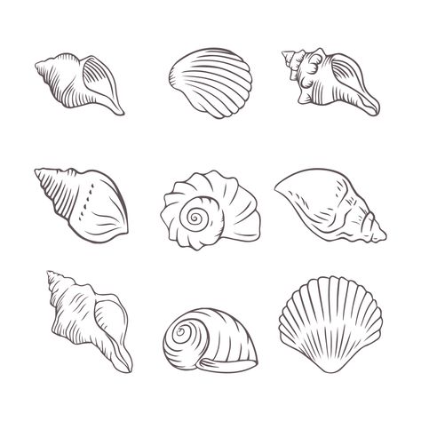 Symbol Drawing Ideas, Ocean Doodles, Lightsaber Tattoo, Beach Inspired Tattoos, Small Symbol Tattoos, Tatoo Styles, Seashell Tattoos, Shell Tattoos, Embroidery Workshop