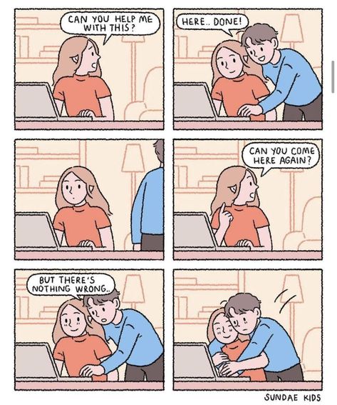 Taken from stashally user @miriam__. [Reddit, u/ ethankotekar] Sundae Kids, Romantic Comics, Couple Comics, Cute Couple Comics, Relationship Posts, Couples Comics, Couple Things, Cute Love Stories, Cute Love Cartoons