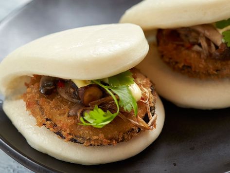 Mixed mushroom and panko aubergine bao buns | Cooking-cuisines – Gulf News Kewpie Mayonnaise, Bao Buns, Bun Recipe, Steamed Buns, Yummy Yummy, Us Foods, Buns, Vegetarian Recipes, Flour