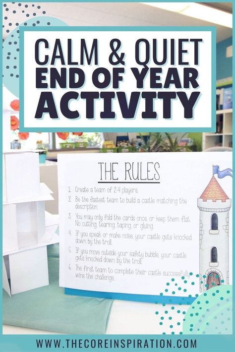 Are you looking for a quiet end of year game that is also fun for your students? Read all about this silent design challenge that combines teamwork, math, and reading into one fun game! Your students will love working as a team to build a castle that matches each instruction card. The best part, all you need is index cards! This game can be used for students in 2nd, 3rd, 4th, or 5th grade. Read how to play here! Build A Castle, Reflection Activities, School Lesson Plans, Teaching Third Grade, End Of Year Activities, End Of School Year, Team Building Activities, Classroom Community, End Of School