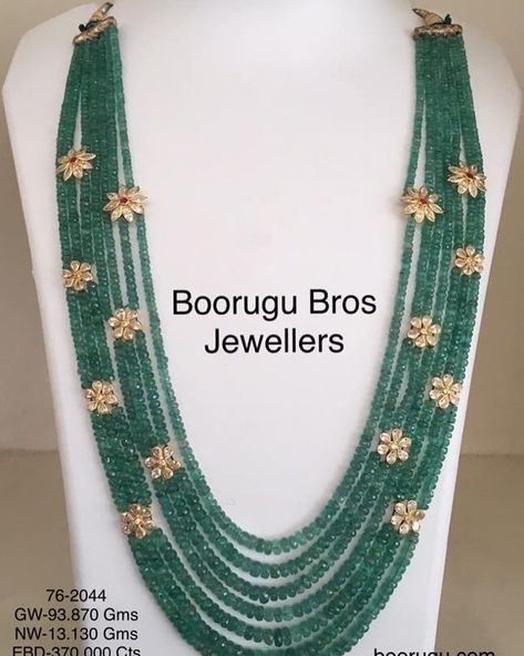 Poosala Haram, Ruby Necklace Designs, Emerald Jewellery, Stone Bead Jewelry, Gold Jewelry Simple Necklace, Beautiful Gold Necklaces, Pearl Necklace Designs, Gold Necklace Indian Bridal Jewelry, Beaded Necklace Designs