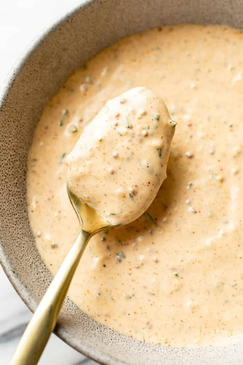 Cajun Remoulade Sauce Recipe • Salt & Lavender Louisiana Dipping Sauce, Homemade Remoulade Sauce, Louisiana Remoulade Sauce, Authentic Remoulade Sauce, Best Remoulade Sauce Recipe, Romelaude Sauce Recipes, Alavar Sauce Recipe, Ruemalade Sauce, Spicy Remoulade Sauce