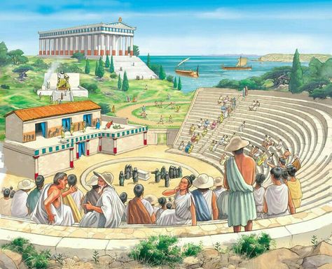 Greco Persian Wars, Greek Plays, Greek Town, Ancient Athens, Ancient Greek City, Classical Greece, Bangunan Minecraft, Greek Temple, Ancient Greek Art