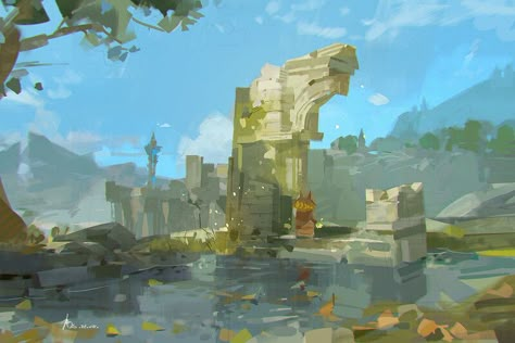 ArtStation - Hyrule sketch 2 Dark Link, Botw Zelda, Drawing Scenery, Environment Art, Landscape Concept, Background Drawing, Landscape Background, Zelda Art, Legend Of Zelda Breath