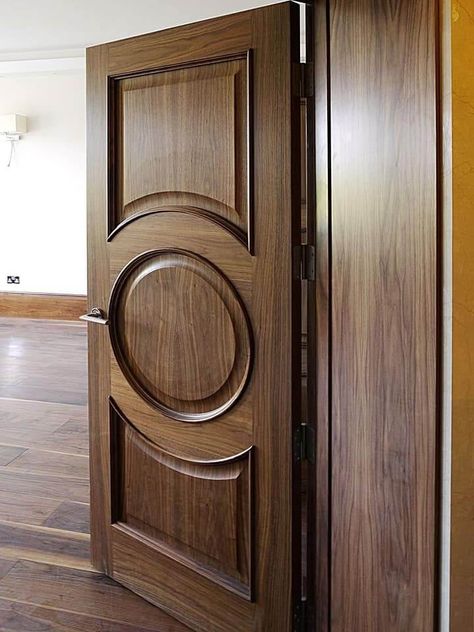 Top 35 Modern And Beautiful Wooden Main Door Design Ideas - Engineering Discoveries Single Main Door Designs, Pintu Ganda, Grill Gate, Modern Wooden Doors, Single Door Design, Front Door Design Wood, Wooden Front Door Design, Wooden Main Door, Wooden Main Door Design