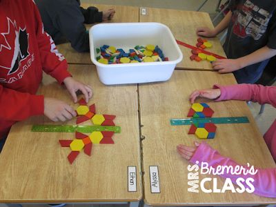 We started our fractions unit by learning about symmetry and lines of symmetry. Here's an activity that helped students learn it in a very hands-on, visual way! Line Of Symmetry Activities, Line Of Symmetry, Kindergarten Geometry, Lines Of Symmetry, Symmetry Activities, Symmetrical Design, Third Grade Math, Math Geometry, Math Workshop