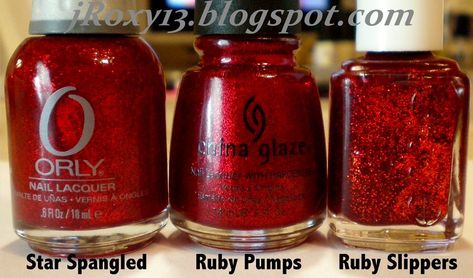 Ruby Red Glitter Comparison (Orly Star Spangled vs. China … | Flickr Red Sparkle Nails, Red Glitter Nail Polish, Pretty Presentation, Sparkle Nail Designs, Red Nails Glitter, Polished Nails, Red Polish, Red Jelly, Nail Art Designs Summer