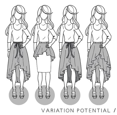 megan nielsen design diary: the cascade skirt // / lots of info about the inspiration, development, fit, variation potential, alterations & styling. Layered Skirt Pattern, Cascade Skirt, Circle Skirt Pattern, Skirt Pattern Free, Look Put Together, Diy Vetement, Sewing Tutorials Free, Sewing Skirts, Sewing Class