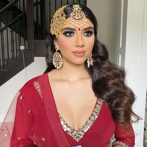 Sohal Grewal | Makeup Artist on Instagram: “Makeup application, hair styling by @blueroseartistry 💗 #blueroseartistry ——————————————————————————— - taking bridal booking for…” Wedding Makeup Bride, Faux Stone, Flawless Makeup, Blue Rose, Cz Stone, Base Metal, Wedding Season, Bridal Makeup, Wedding Makeup