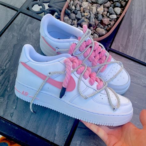 Handmade And Hand Painted By Me! I Used Angelus Leather Paint Along With A Top Coat Of Matte Acrylic Finisher! 6.5 Youth = 8 In Women’s Sizing! Comes With Box!! Decorated Air Force 1, Airforce 1 Customized, Customized Air Forces, Custom Air Forces, Sporty Pink Custom Sneakers, Pink Custom Air Force, Pink Nike Custom Sneakers, Pink Nike Casual Custom Sneakers, Pink Customized Air Force 1