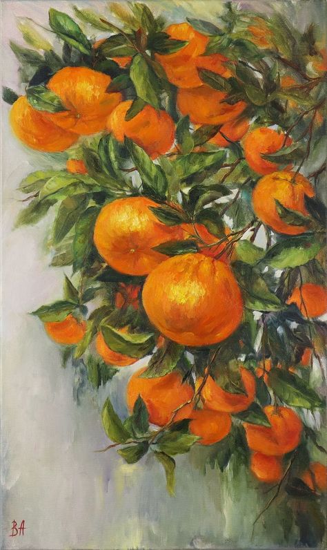 Size: 19.7"x11.8" (50х30 сm) Original oil painting on canvas, Citrus tree, Orange tree painting, Fruit tree still life painting, Interior painting, Tangerine painting Pink Hair Brown Eyes, Orange Tree Painting, Oil Painting Fruit, Tangerine Tree, Citrus Tree, Tree Orange, Canvas Art Painting Abstract, Painting Fruit, Tree Textures