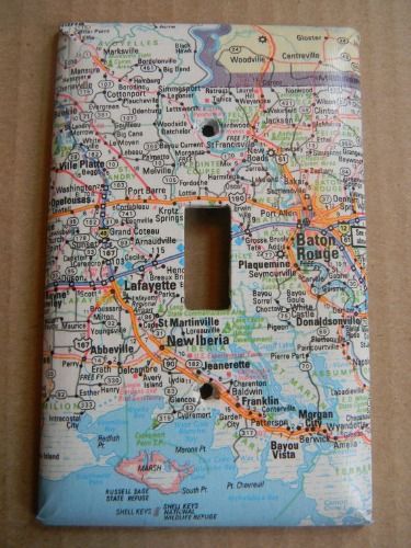 DIY Switch Plate Ideas - Easy DIY Decorating Ideas - Good Housekeeping Diy Switch Plate Covers Ideas, Lightswitch Ideas, Switch Covers Diy, Verrazano Bridge, Light Switch Covers Diy, Switchplate Covers, Fancy Frame, Map Crafts, Plate Ideas