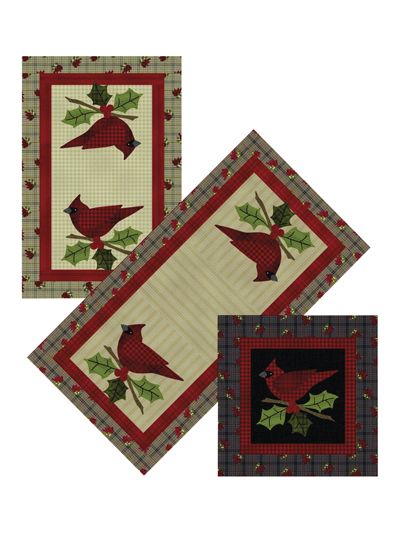 The Happy Cardinal Table Runner & Pillow Pattern from Annie's Craft Store. Order here: https://www.anniescatalog.com/detail.html?prod_id=150224&cat_id=1644 Cardinal Table Runner, Cardinal Pattern, Long Table Runner, Quilted Table Runners Patterns, Hanging Quilts, Tree Quilt, Missouri Star Quilt, Table Runner Pattern, Applique Pattern