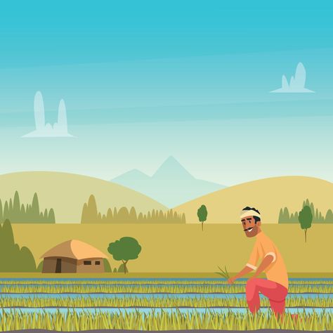 Indian agriculture working farmer harvesting field asia vector background cartoon style farm agriculture worker indian farming illustration Indian Farm Illustration, Farmer Equipment Animated Images, Indian Farming, Farming Illustration, Farmer Cartoon, Farmer Illustration, Indian Agriculture, Farm Agriculture, Farm Cartoon